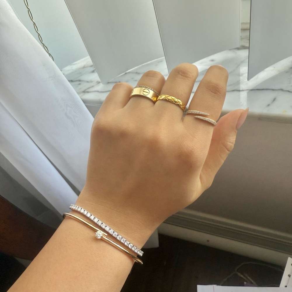 18k solid yellow gold crush inspired ring size 6